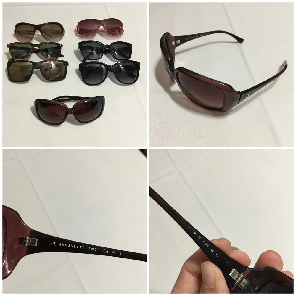 Lot of 7 Sunglasses Mixed Brands Michael Kors Armani Exchange Guess Carfia